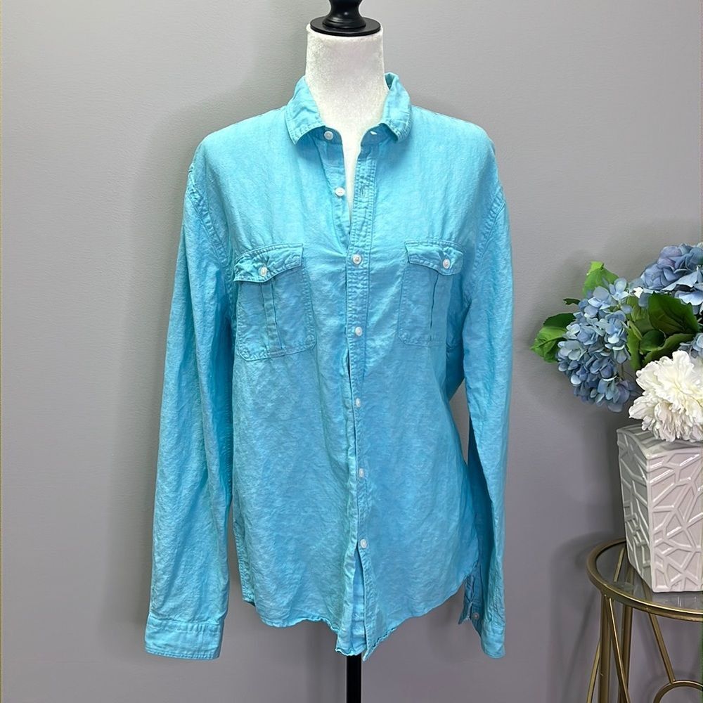 Express casual button down long sleeve top